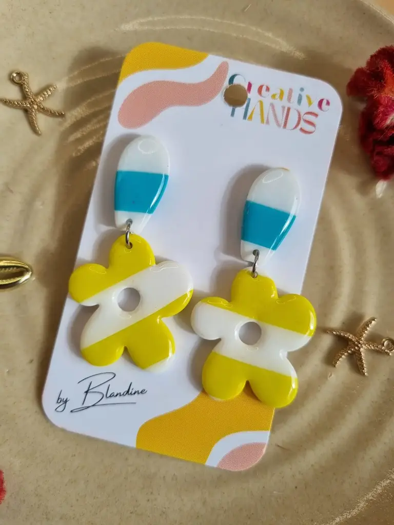 Vintage Flower (Bleu Jaune)