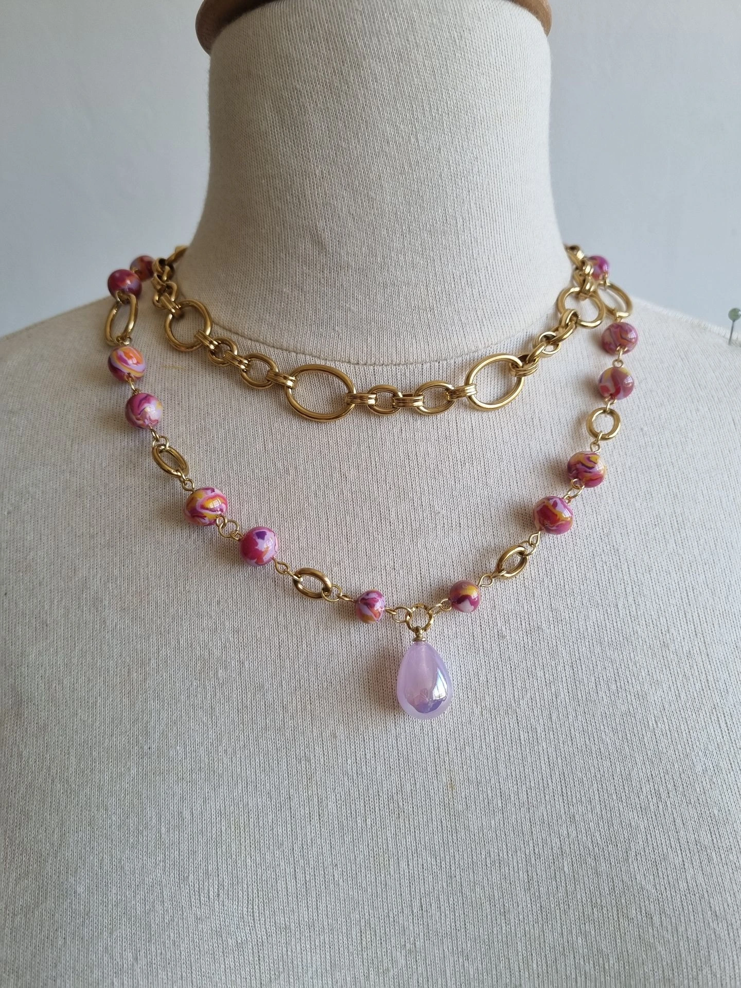 Collier Double (Rose)